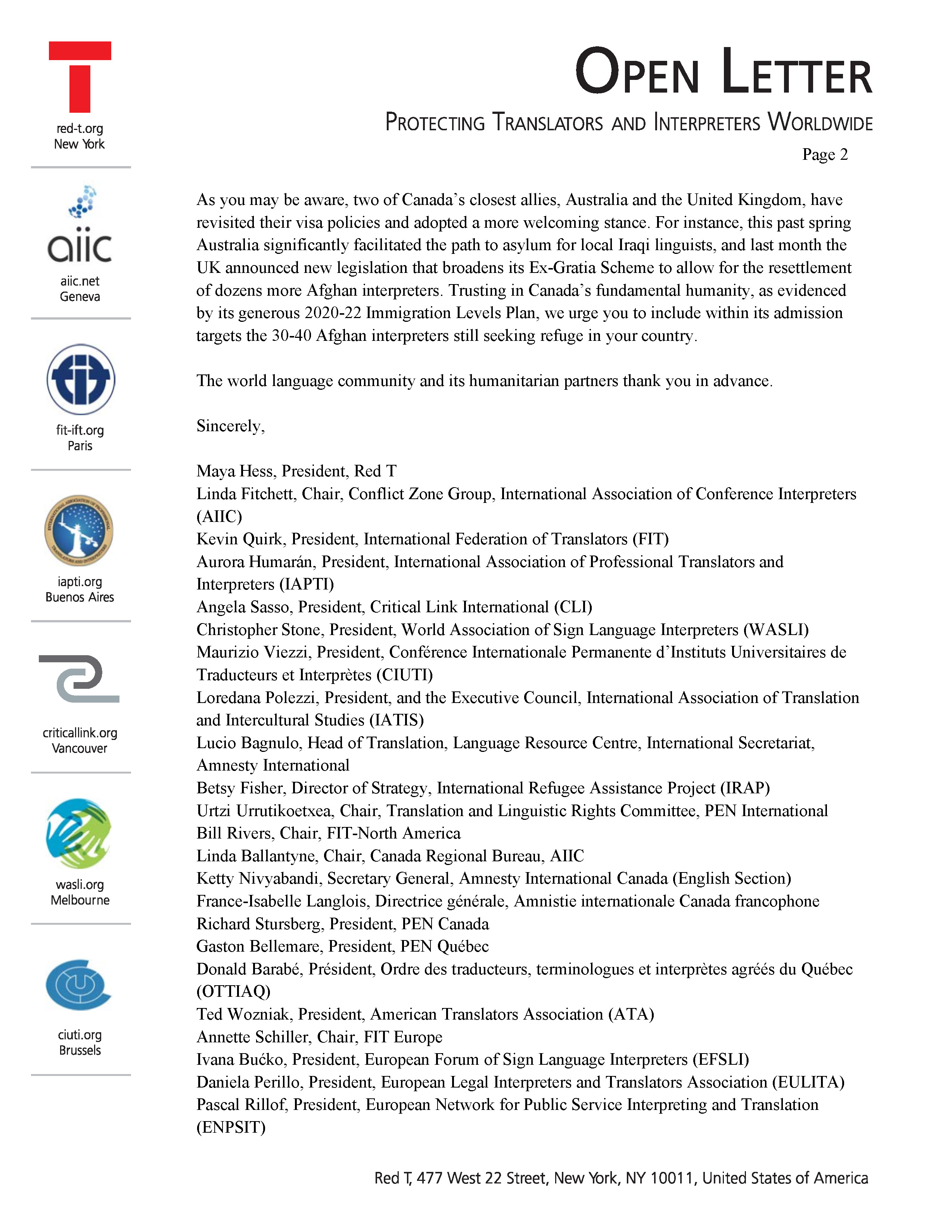 Open Letter Marco Mendicino Canada 2020 Page 2