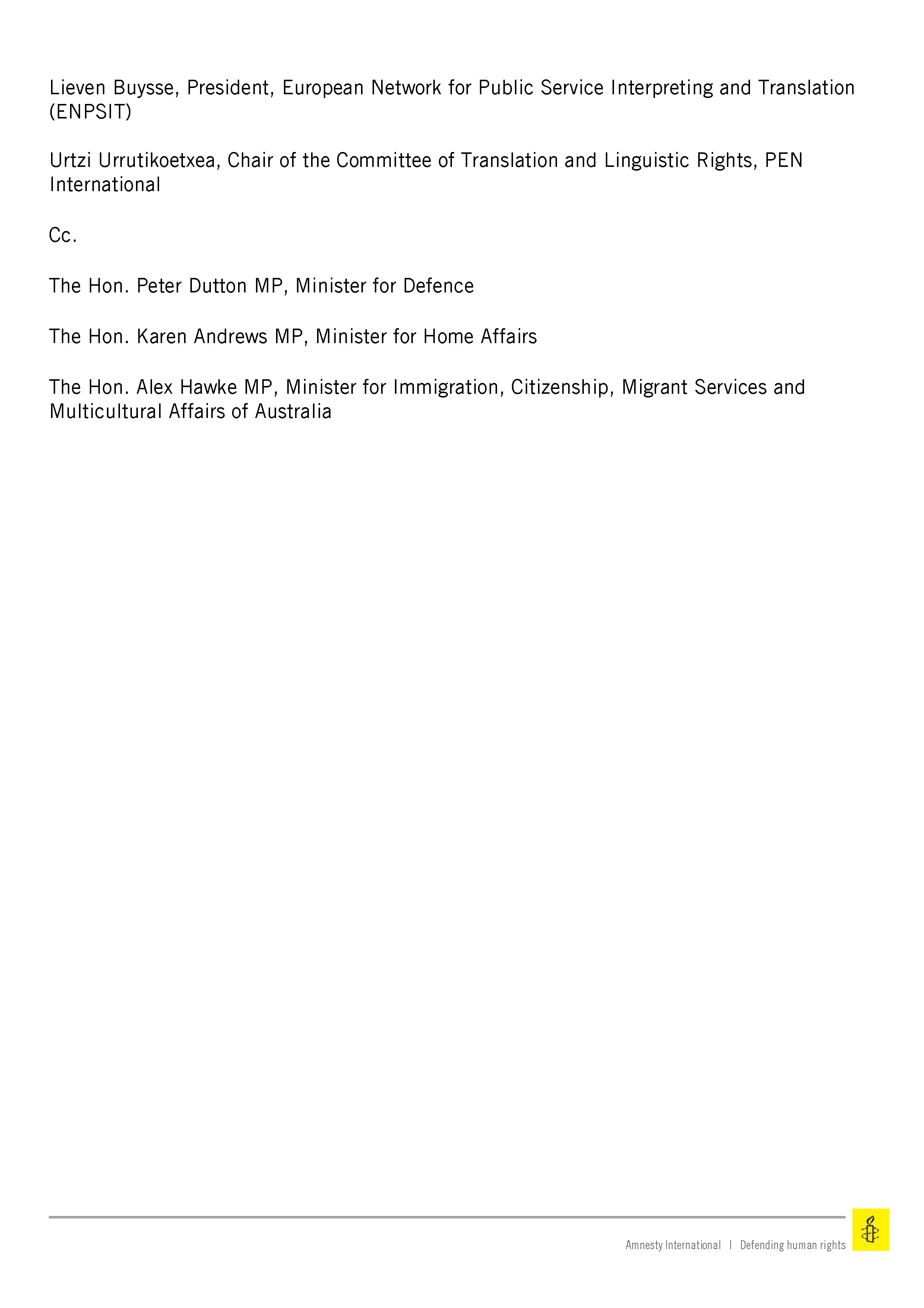 Amnesty Australia 290721 open letter Afghan translators Page 3